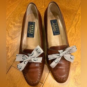 Vintage Giuseppe Verdi Italian Brown Leather Penny Loafers Size 5.5 or 35.5